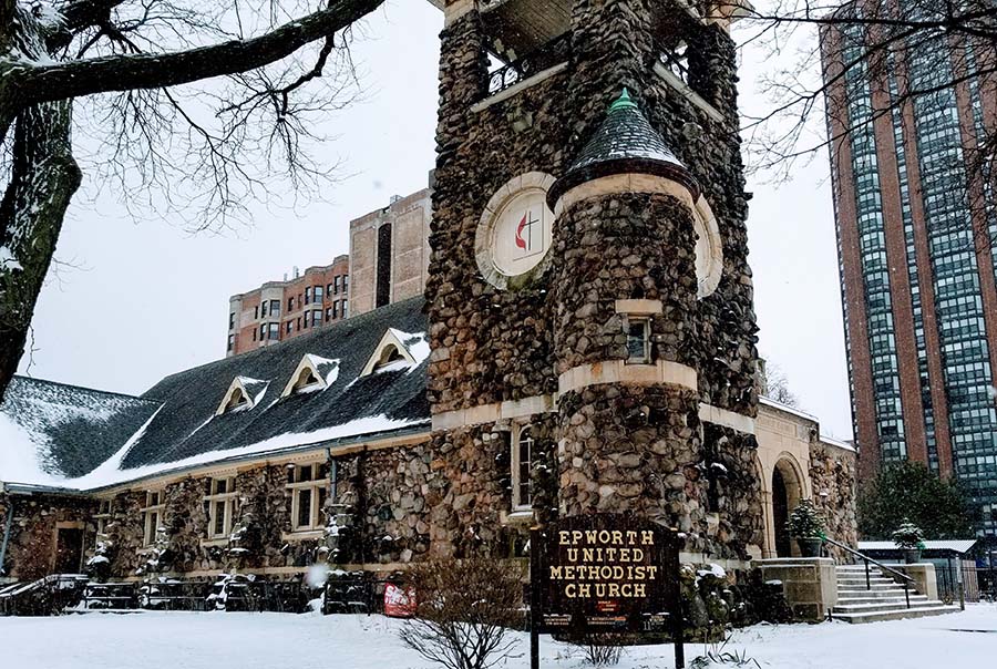 Beautiful photo of Epworth United Methodist Church in Edgewater Glen, Chicago, IL 60660 Exterior view of Epworth United Methodist Church in Edgewater Glen, Chicago, IL 60660